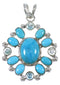 Silver Blue Topaz And Turquoise Southwest Pendant YX77113